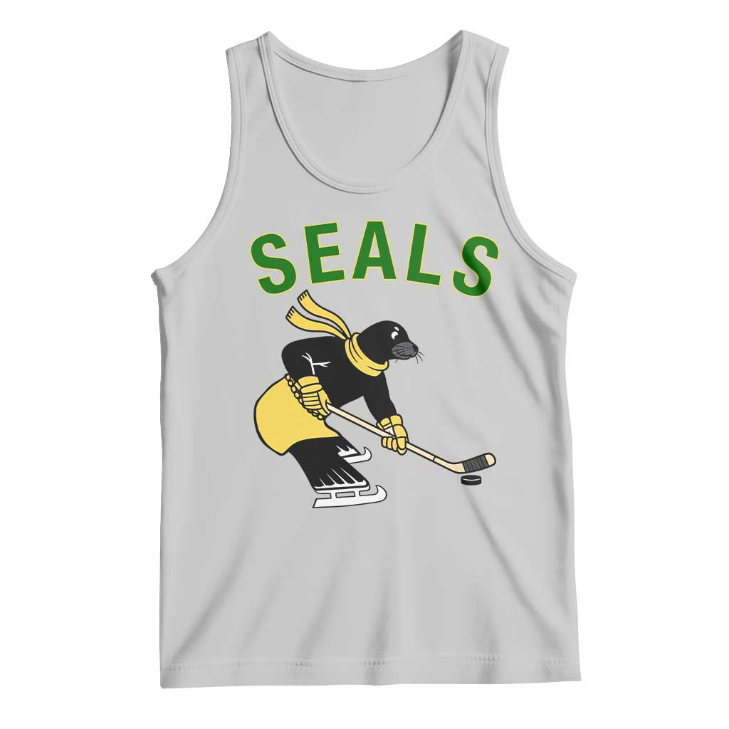 Funny Seal Ice Hockey Player Tank Top Winter Sports Gift TS12 Ash Print Your Wear