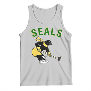 Funny Seal Ice Hockey Player Tank Top Winter Sports Gift TS12 Ash Print Your Wear