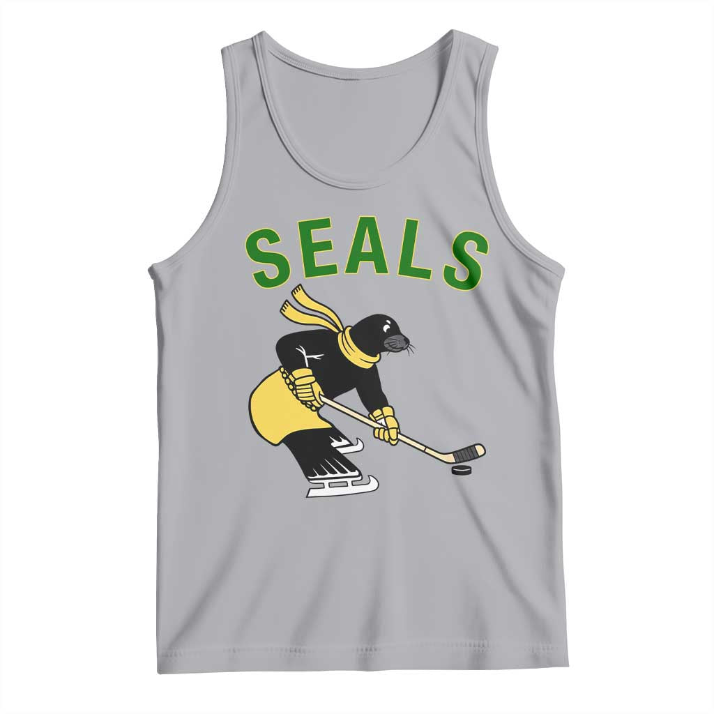 Funny Seal Ice Hockey Player Tank Top Winter Sports Gift TS12 Athletic Heather Print Your Wear