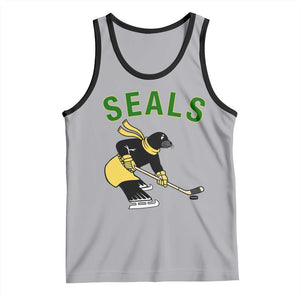 Funny Seal Ice Hockey Player Tank Top Winter Sports Gift TS12 Athletic Heather Black Print Your Wear