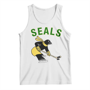 Funny Seal Ice Hockey Player Tank Top Winter Sports Gift TS12 White Print Your Wear