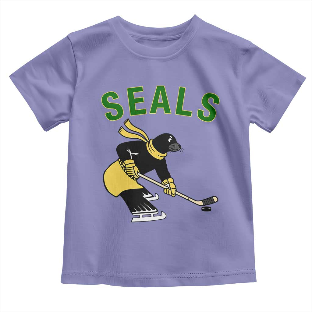 Funny Seal Ice Hockey Player Toddler T Shirt Winter Sports Gift TS12 Violet Print Your Wear