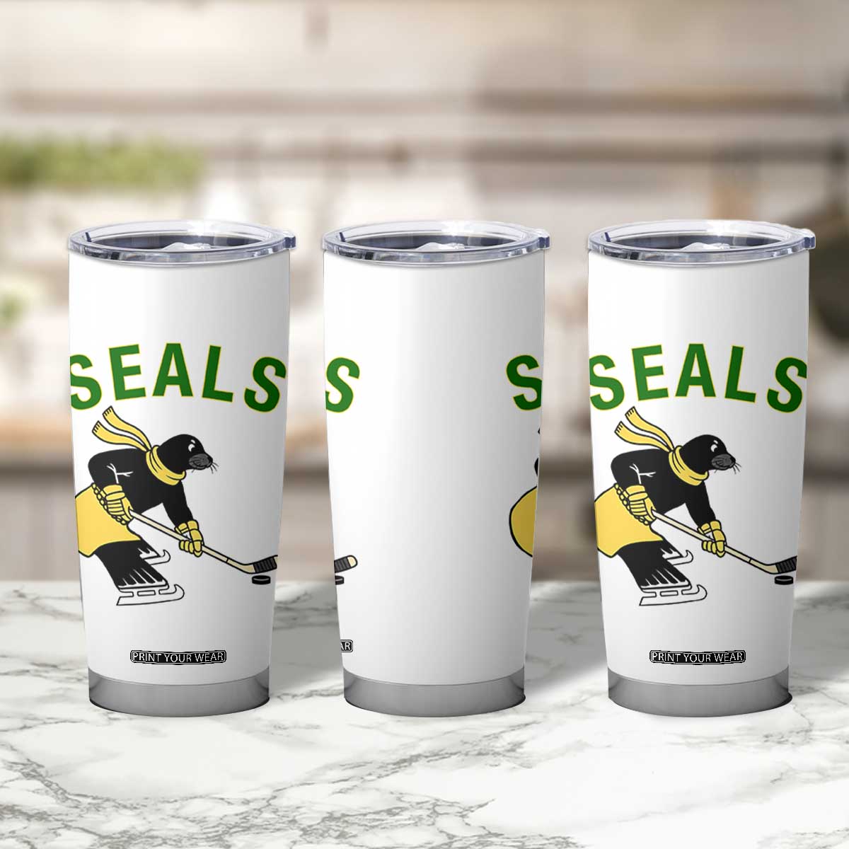 Funny Seal Ice Hockey Player Tumbler Cup Winter Sports Gift TS12 Print Your Wear