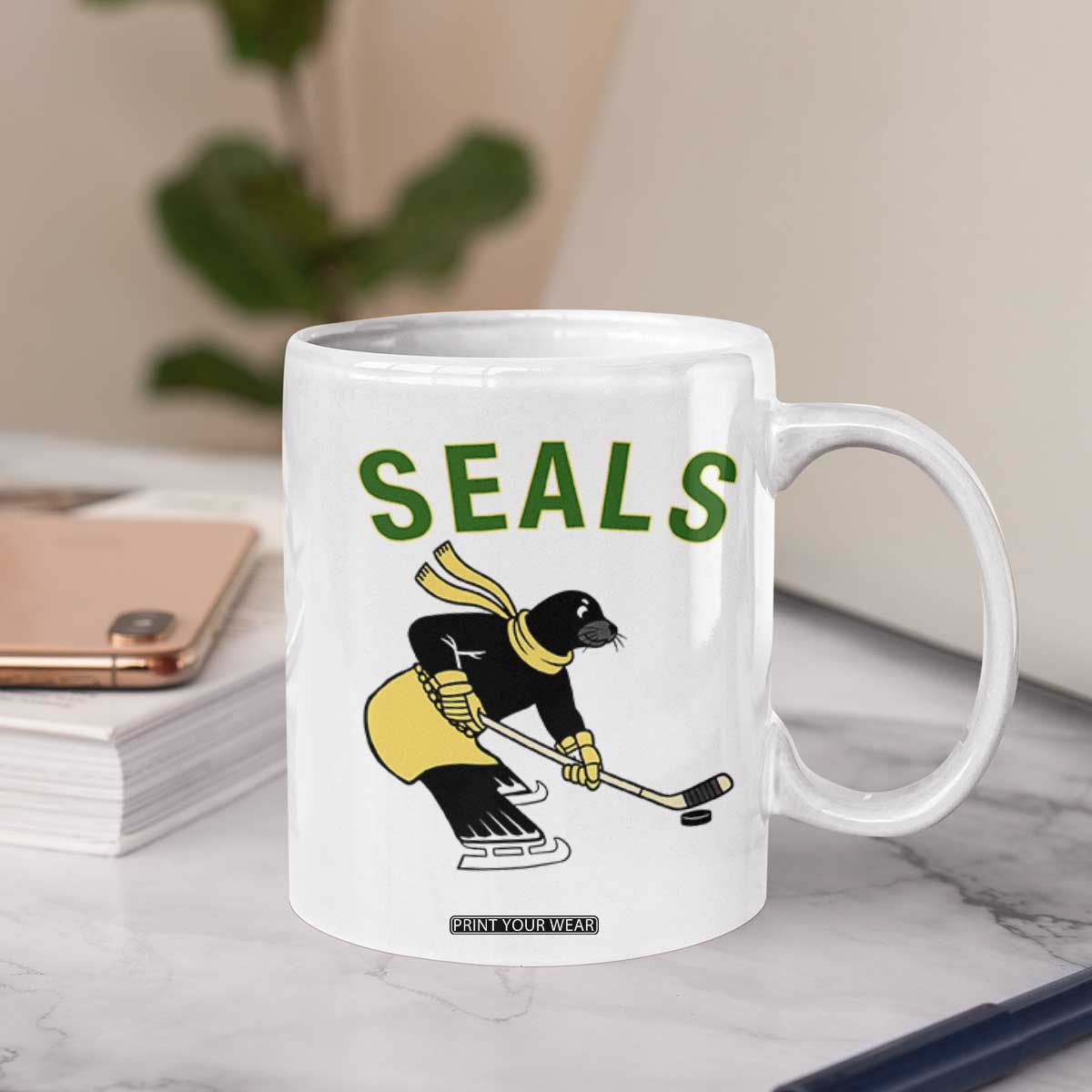 Funny Seal Ice Hockey Player Coffee Mug Winter Sports Gift TS12 Print Your Wear