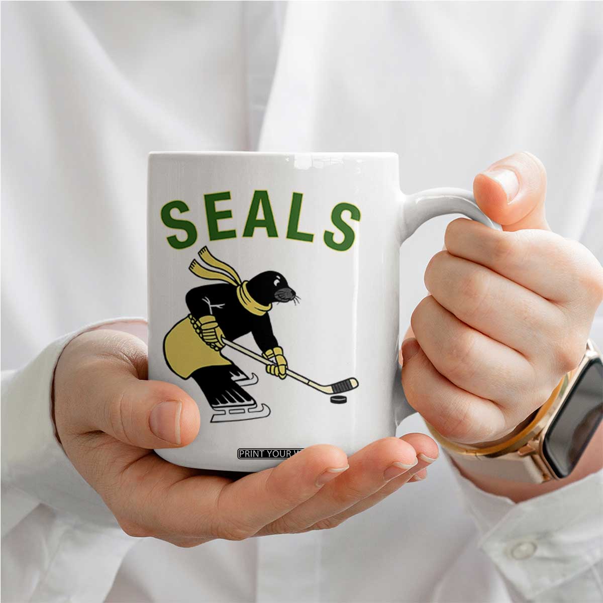 Funny Seal Ice Hockey Player Coffee Mug Winter Sports Gift TS12 Print Your Wear