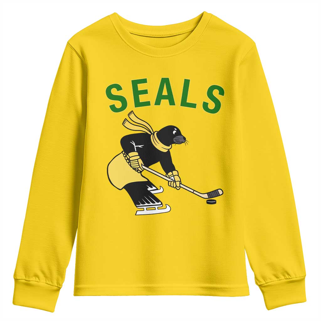 Funny Seal Ice Hockey Player Youth Sweatshirt Winter Sports Gift TS12 Daisy Print Your Wear