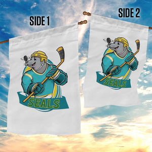 Cute Seal Playing Ice Hockey Garden Flag Funny Winter Sports Gift TS12 Print Your Wear