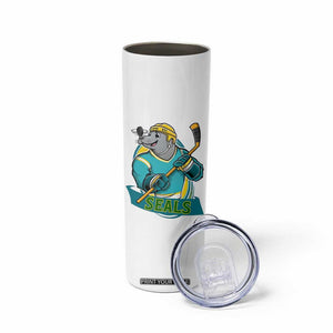 Cute Seal Playing Ice Hockey Skinny Tumbler Funny Winter Sports Gift TS12 Print Your Wear
