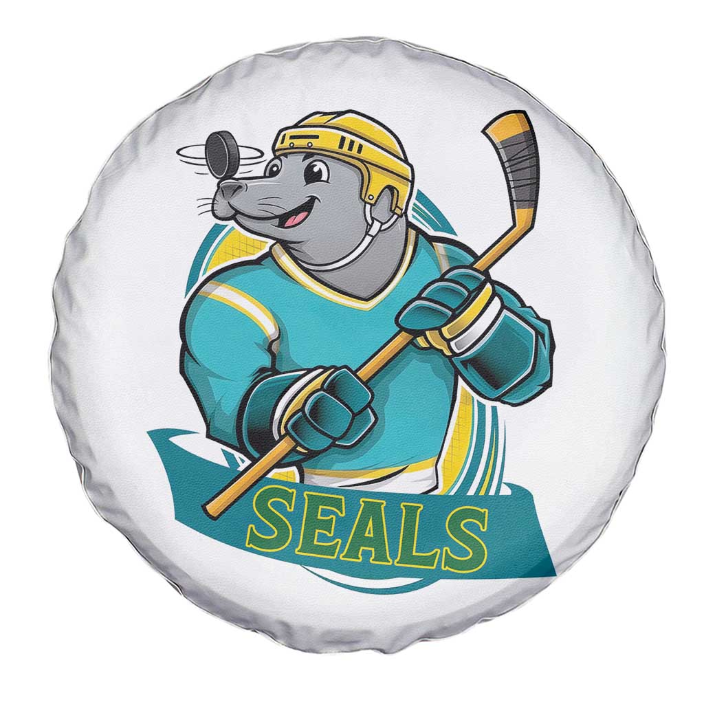 Cute Seal Playing Ice Hockey Spare Tire Cover Funny Winter Sports Gift TS12 Print Your Wear