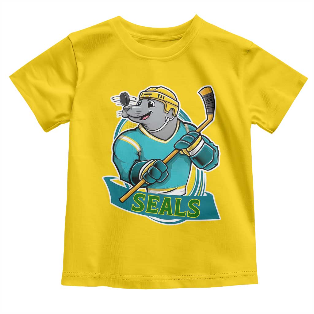 Cute Seal Playing Ice Hockey Toddler T Shirt Funny Winter Sports Gift TS12 Daisy Print Your Wear