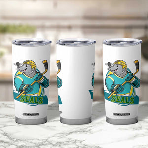 Cute Seal Playing Ice Hockey Tumbler Cup Funny Winter Sports Gift TS12 Print Your Wear