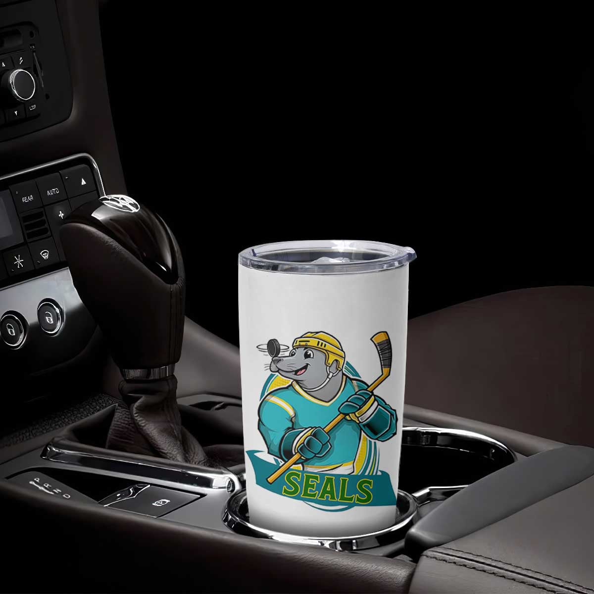 Cute Seal Playing Ice Hockey Tumbler Cup Funny Winter Sports Gift TS12 Print Your Wear