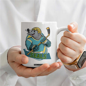 Cute Seal Playing Ice Hockey Coffee Mug Funny Winter Sports Gift TS12 Print Your Wear