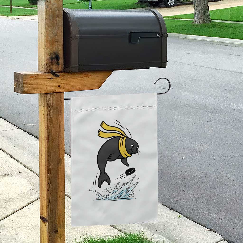 Funny Seal Playing Ice Hockey Garden Flag Winter Sports Gift TS12 Print Your Wear