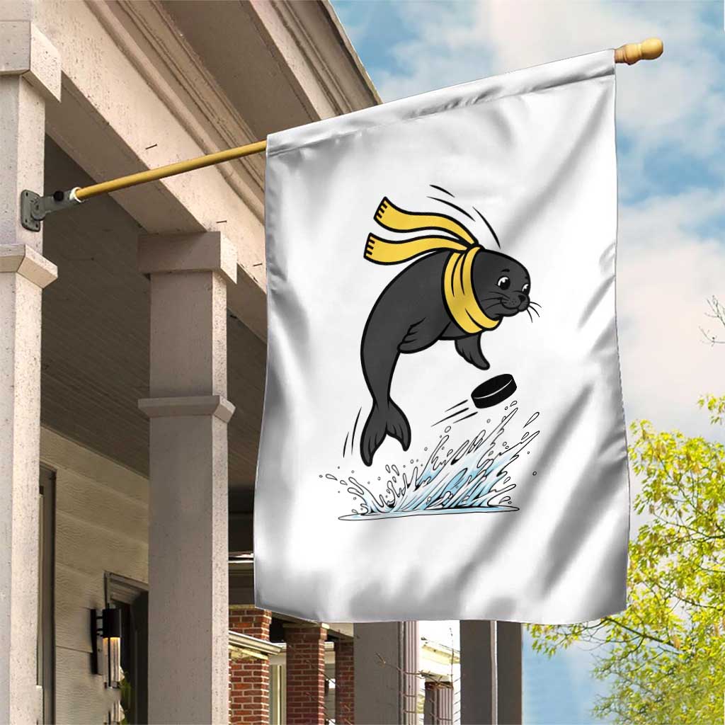 Funny Seal Playing Ice Hockey Garden Flag Winter Sports Gift TS12 Print Your Wear