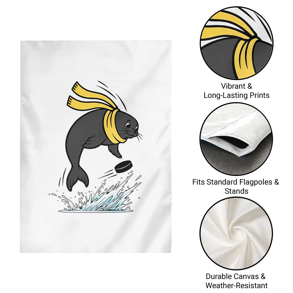 Funny Seal Playing Ice Hockey Garden Flag Winter Sports Gift TS12 Print Your Wear