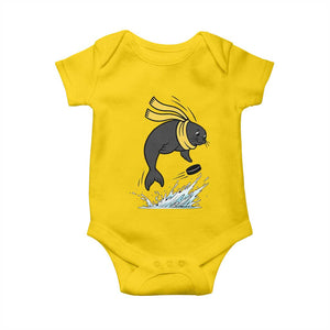 Funny Seal Playing Ice Hockey Baby Onesie Winter Sports Gift TS12 Daisy Print Your Wear