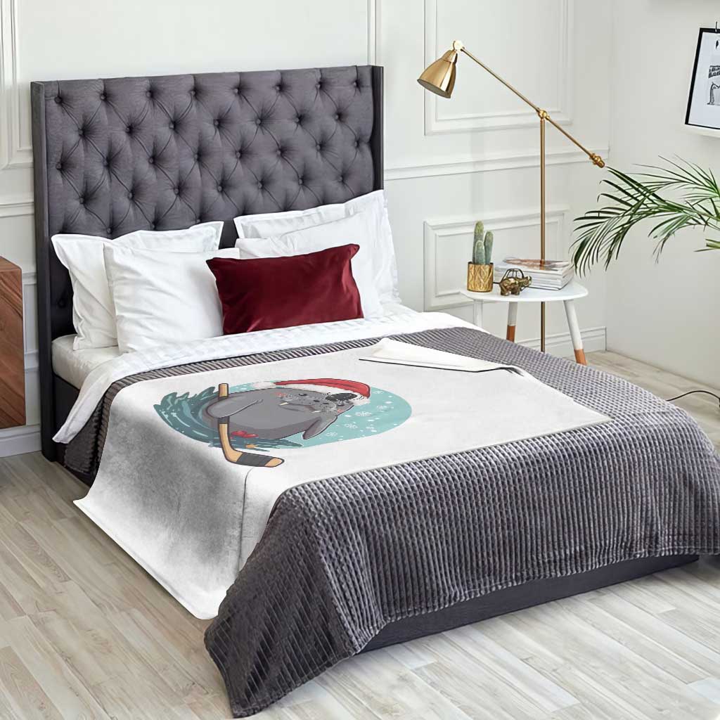 Snowy Seal Ice Hockey Lover Throw Blanket Funny Christmas Gift TS12 Print Your Wear