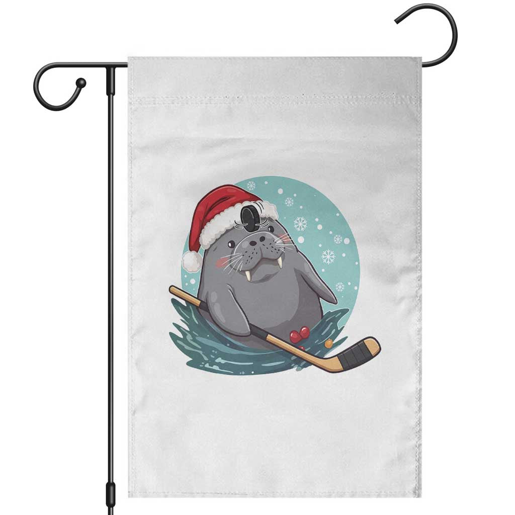 Snowy Seal Ice Hockey Lover Garden Flag Funny Christmas Gift TS12 White Print Your Wear