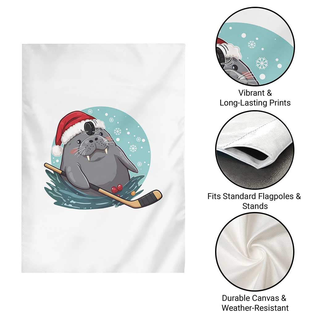 Snowy Seal Ice Hockey Lover Garden Flag Funny Christmas Gift TS12 Print Your Wear