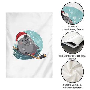 Snowy Seal Ice Hockey Lover Garden Flag Funny Christmas Gift TS12 Print Your Wear