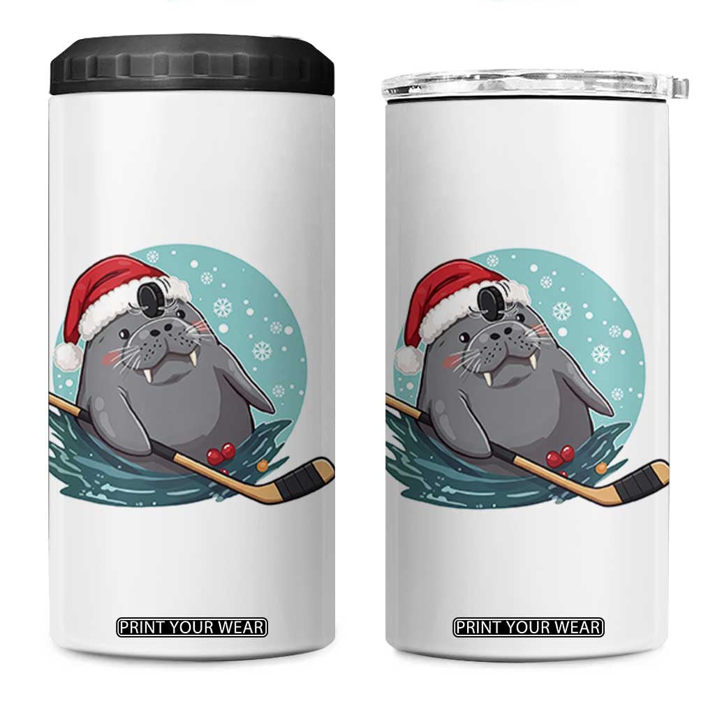Snowy Seal Ice Hockey Lover 4 in 1 Can Cooler Tumbler Funny Christmas Gift TS12 One Size: 16 oz White Print Your Wear