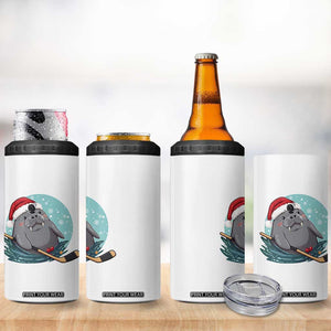 Snowy Seal Ice Hockey Lover 4 in 1 Can Cooler Tumbler Funny Christmas Gift TS12 Print Your Wear