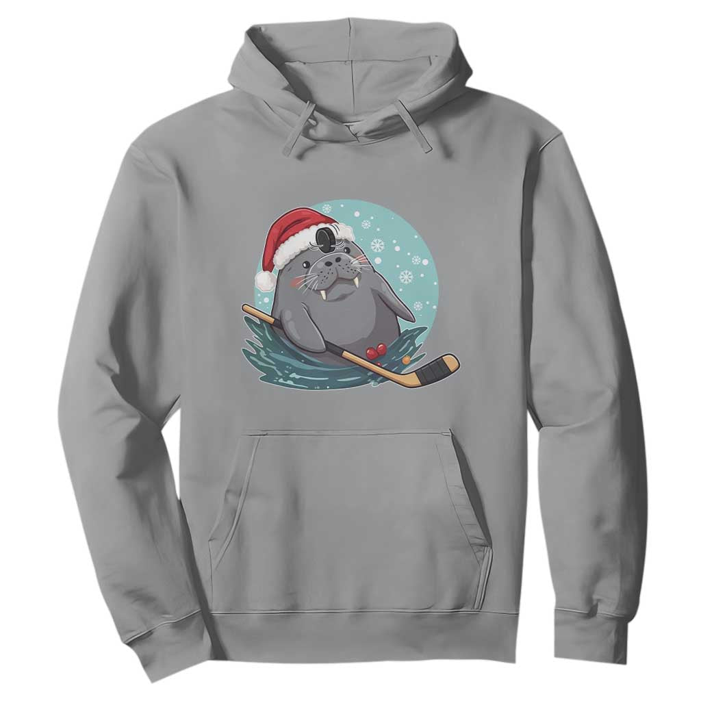 Snowy Seal Ice Hockey Lover Hoodie Funny Christmas Gift TS12 Sport Gray Print Your Wear