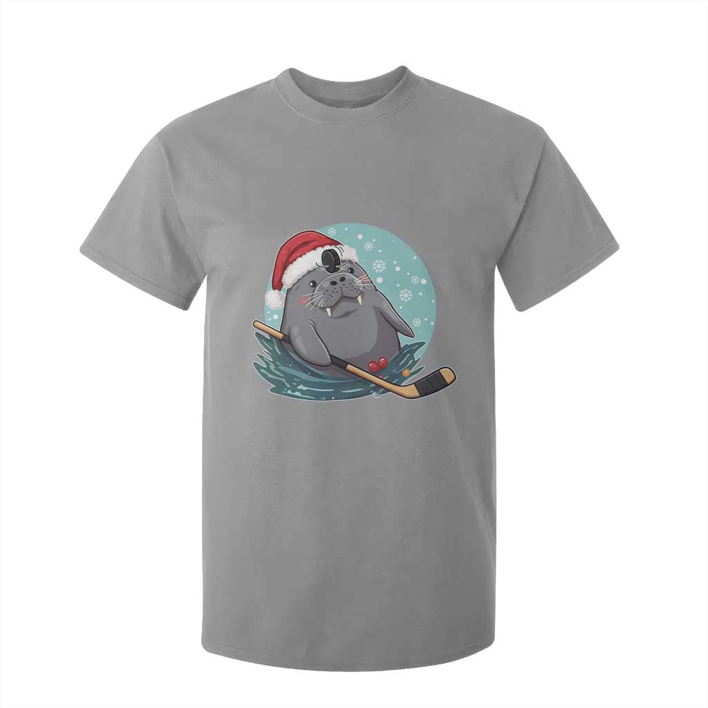 Snowy Seal Ice Hockey Lover T Shirt For Kid Funny Christmas Gift TS12 Sport Gray Print Your Wear