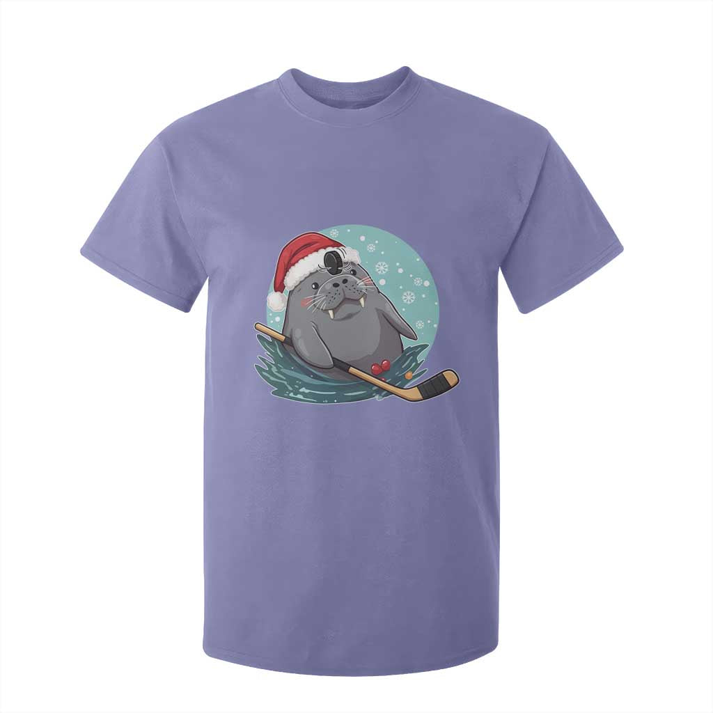 Snowy Seal Ice Hockey Lover T Shirt For Kid Funny Christmas Gift TS12 Violet Print Your Wear