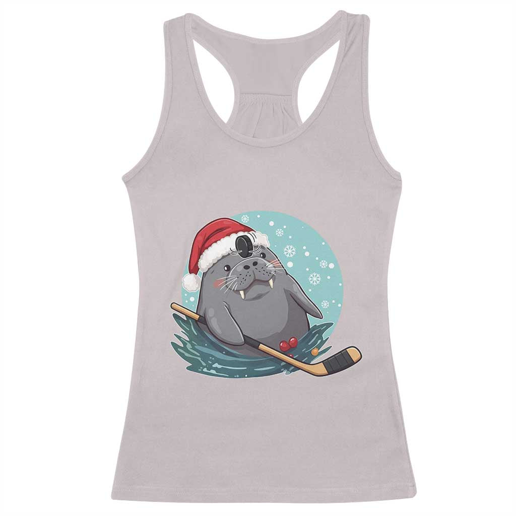 Snowy Seal Ice Hockey Lover Racerback Tank Top Funny Christmas Gift TS12 Ice Gray Print Your Wear
