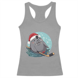 Snowy Seal Ice Hockey Lover Racerback Tank Top Funny Christmas Gift TS12 Sport Gray Print Your Wear
