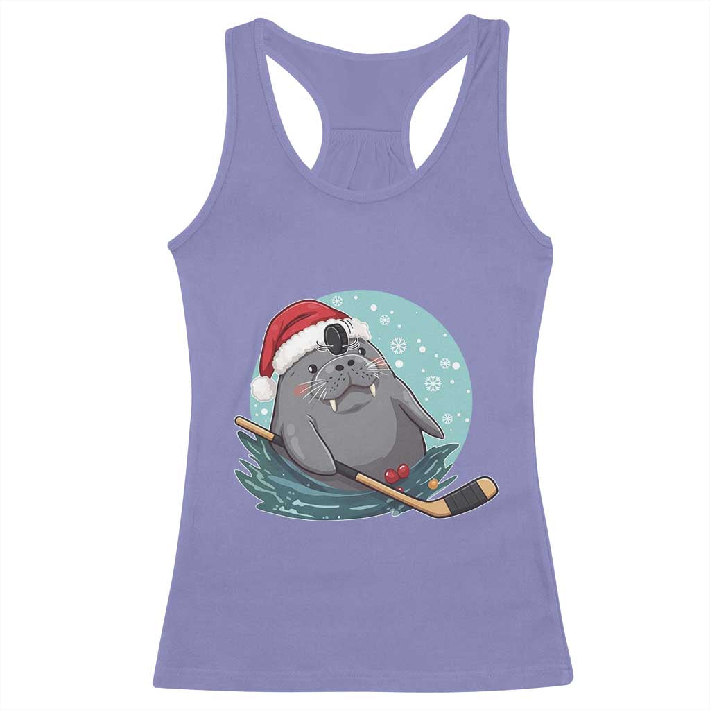 Snowy Seal Ice Hockey Lover Racerback Tank Top Funny Christmas Gift TS12 Violet Print Your Wear