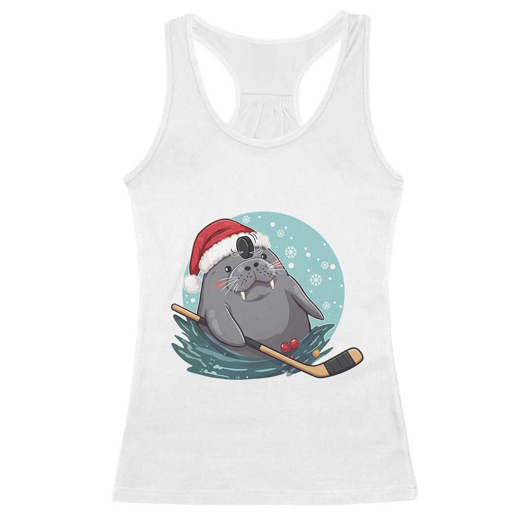 Snowy Seal Ice Hockey Lover Racerback Tank Top Funny Christmas Gift TS12 White Print Your Wear