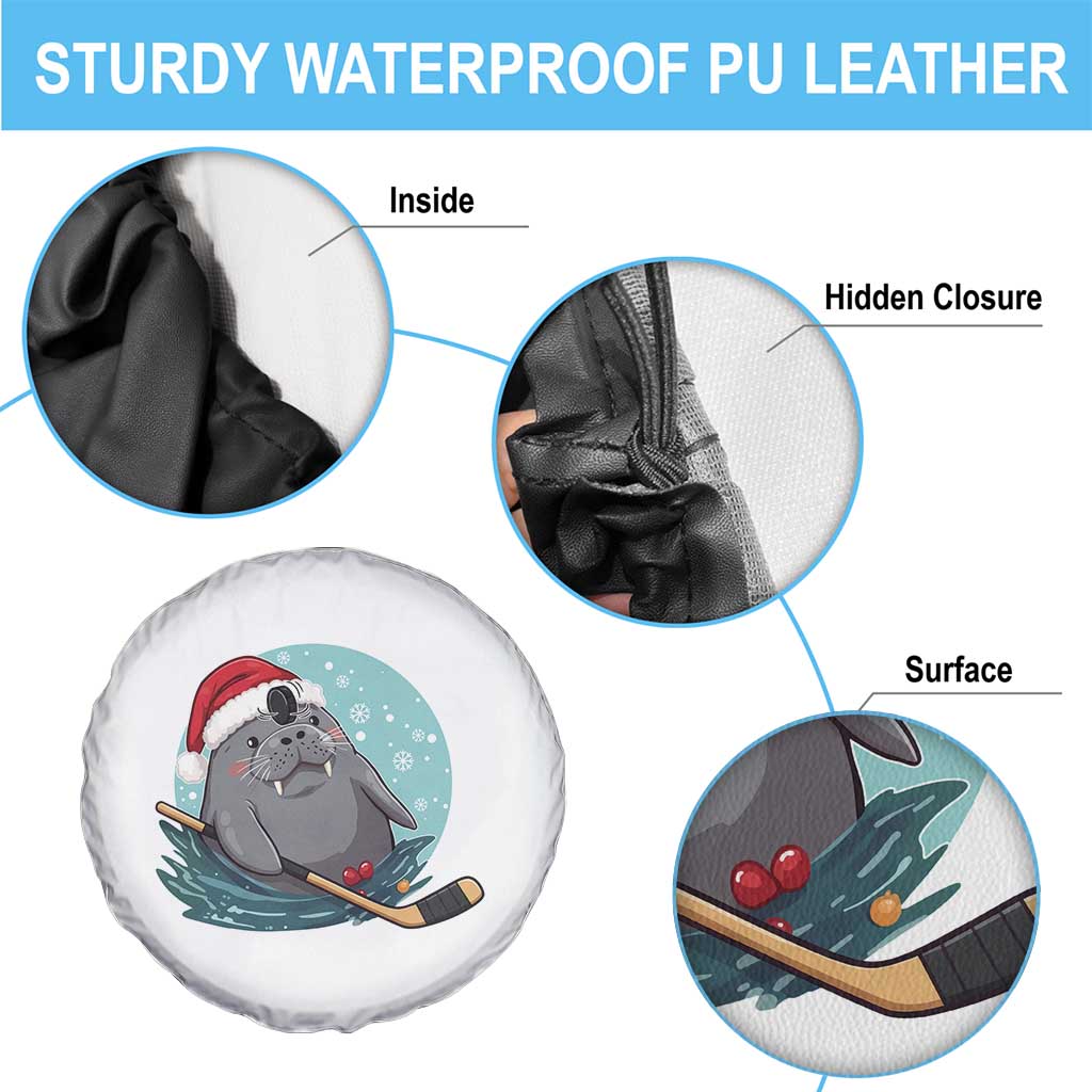 Snowy Seal Ice Hockey Lover Spare Tire Cover Funny Christmas Gift TS12 Print Your Wear
