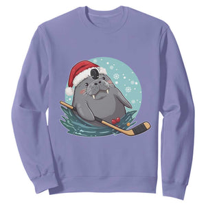 Snowy Seal Ice Hockey Lover Sweatshirt Funny Christmas Gift TS12 Violet Print Your Wear
