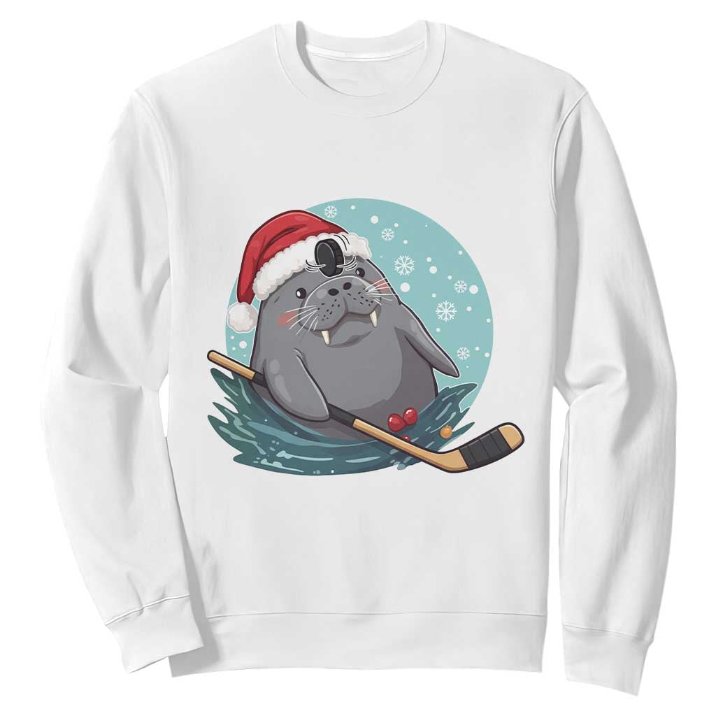 Snowy Seal Ice Hockey Lover Sweatshirt Funny Christmas Gift TS12 White Print Your Wear