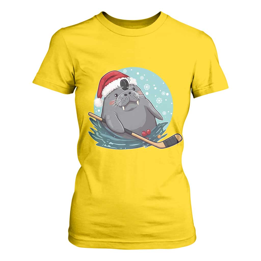 Snowy Seal Ice Hockey Lover T Shirt For Women Funny Christmas Gift TS12 Daisy Print Your Wear