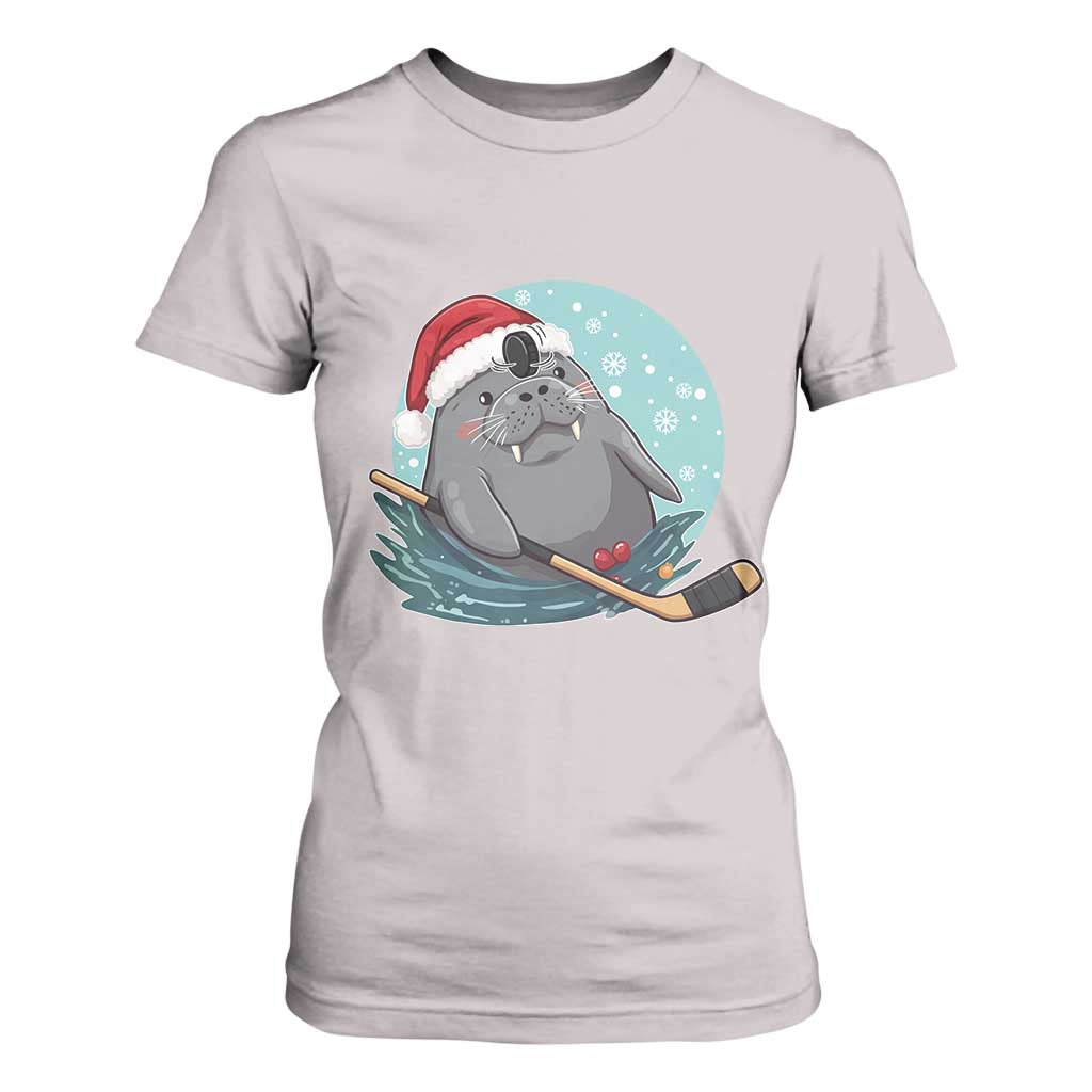 Snowy Seal Ice Hockey Lover T Shirt For Women Funny Christmas Gift TS12 Ice Gray Print Your Wear