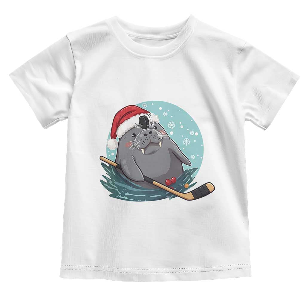Snowy Seal Ice Hockey Lover Toddler T Shirt Funny Christmas Gift TS12 White Print Your Wear