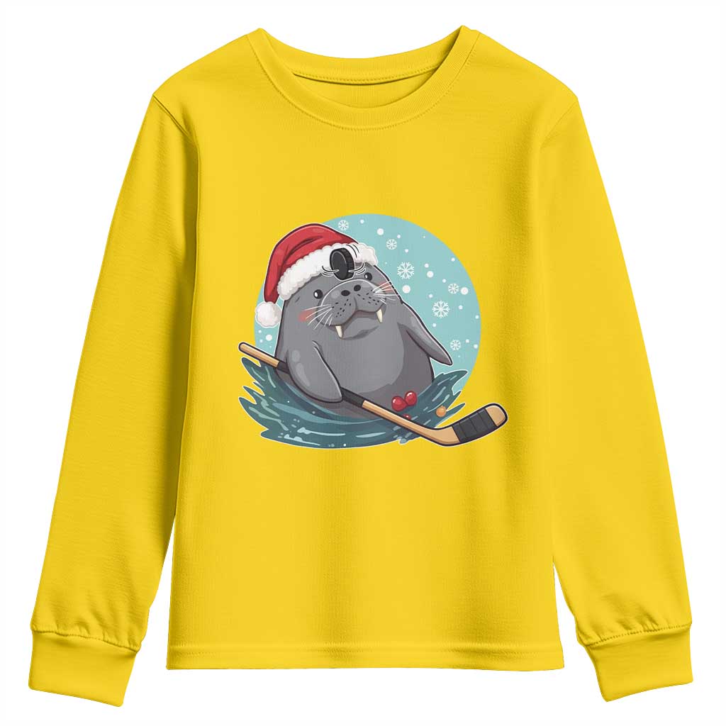 Snowy Seal Ice Hockey Lover Youth Sweatshirt Funny Christmas Gift TS12 Daisy Print Your Wear