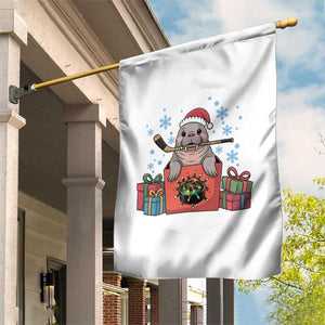 Santa Seal Playing Ice Hockey Garden Flag Funny Christmas Gift TS12 Print Your Wear