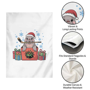 Santa Seal Playing Ice Hockey Garden Flag Funny Christmas Gift TS12 Print Your Wear
