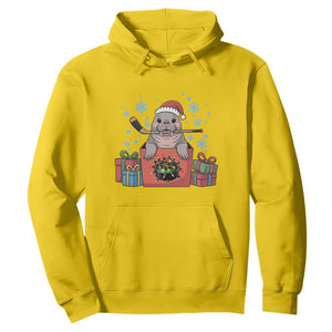 Santa Seal Playing Ice Hockey Hoodie Funny Christmas Gift TS12 Daisy Print Your Wear