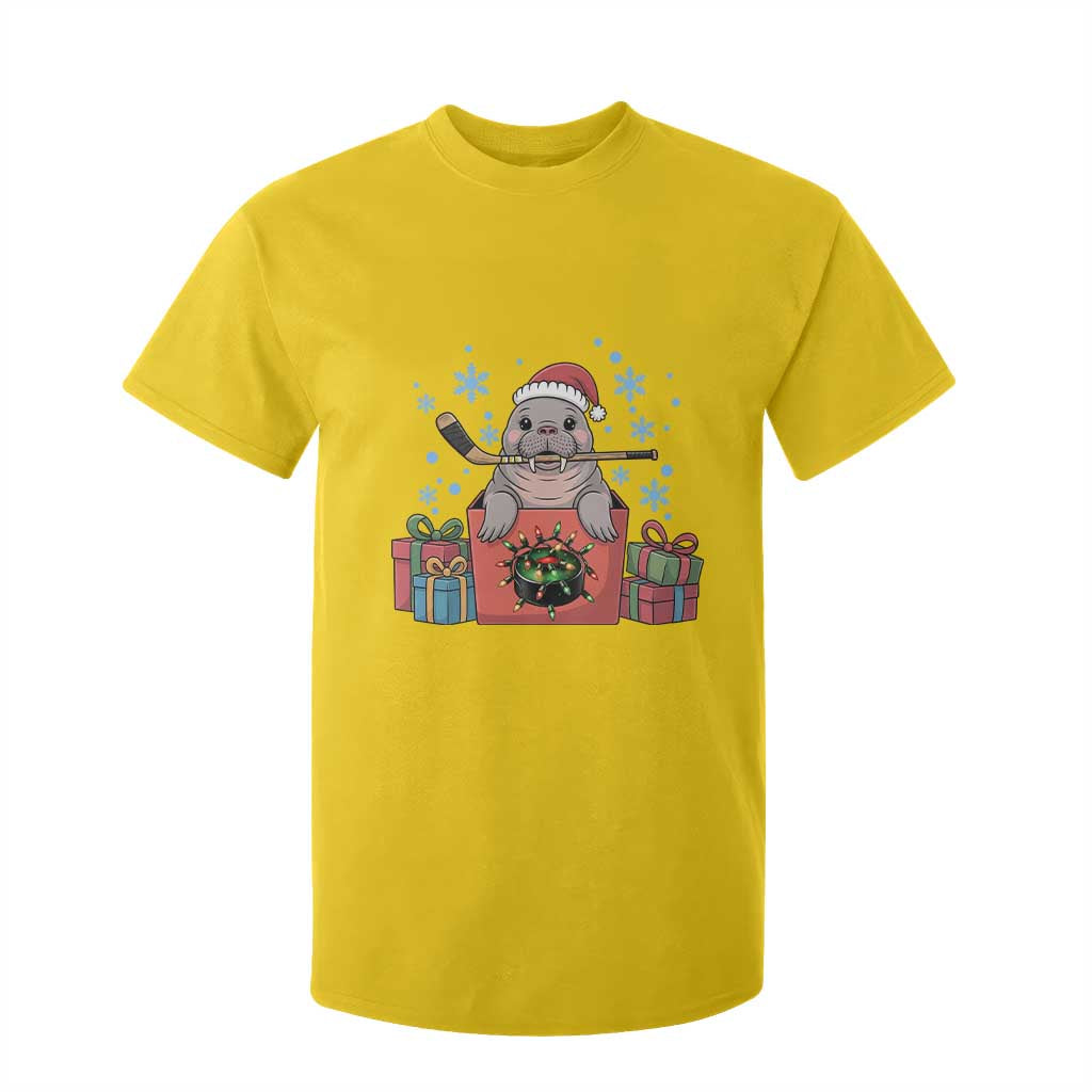 Santa Seal Playing Ice Hockey T Shirt For Kid Funny Christmas Gift TS12 Daisy Print Your Wear