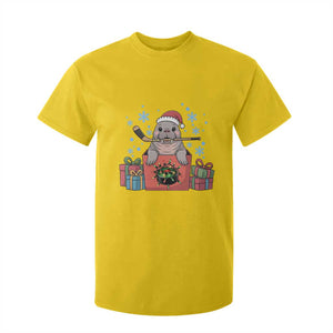 Santa Seal Playing Ice Hockey T Shirt For Kid Funny Christmas Gift TS12 Daisy Print Your Wear