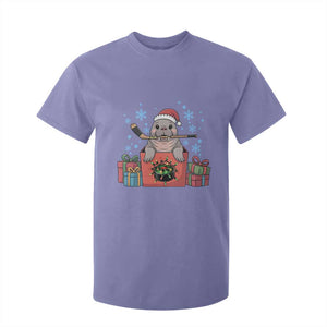 Santa Seal Playing Ice Hockey T Shirt For Kid Funny Christmas Gift TS12 Violet Print Your Wear