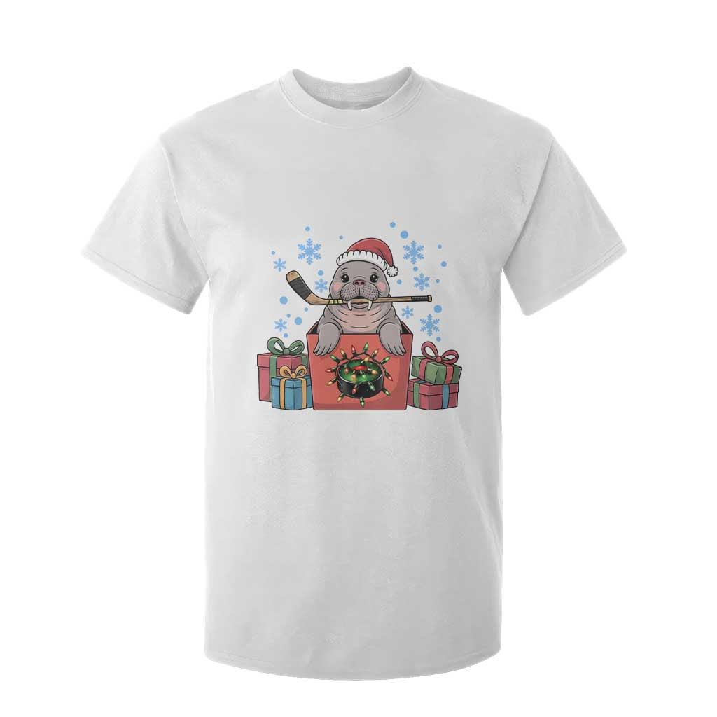 Santa Seal Playing Ice Hockey T Shirt For Kid Funny Christmas Gift TS12 White Print Your Wear
