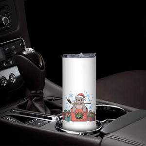 Santa Seal Playing Ice Hockey Skinny Tumbler Funny Christmas Gift TS12 Print Your Wear