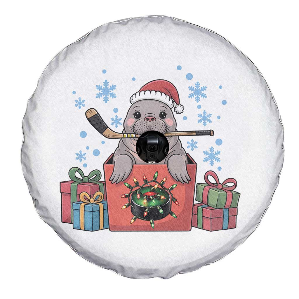 Santa Seal Playing Ice Hockey Spare Tire Cover Funny Christmas Gift TS12 Print Your Wear